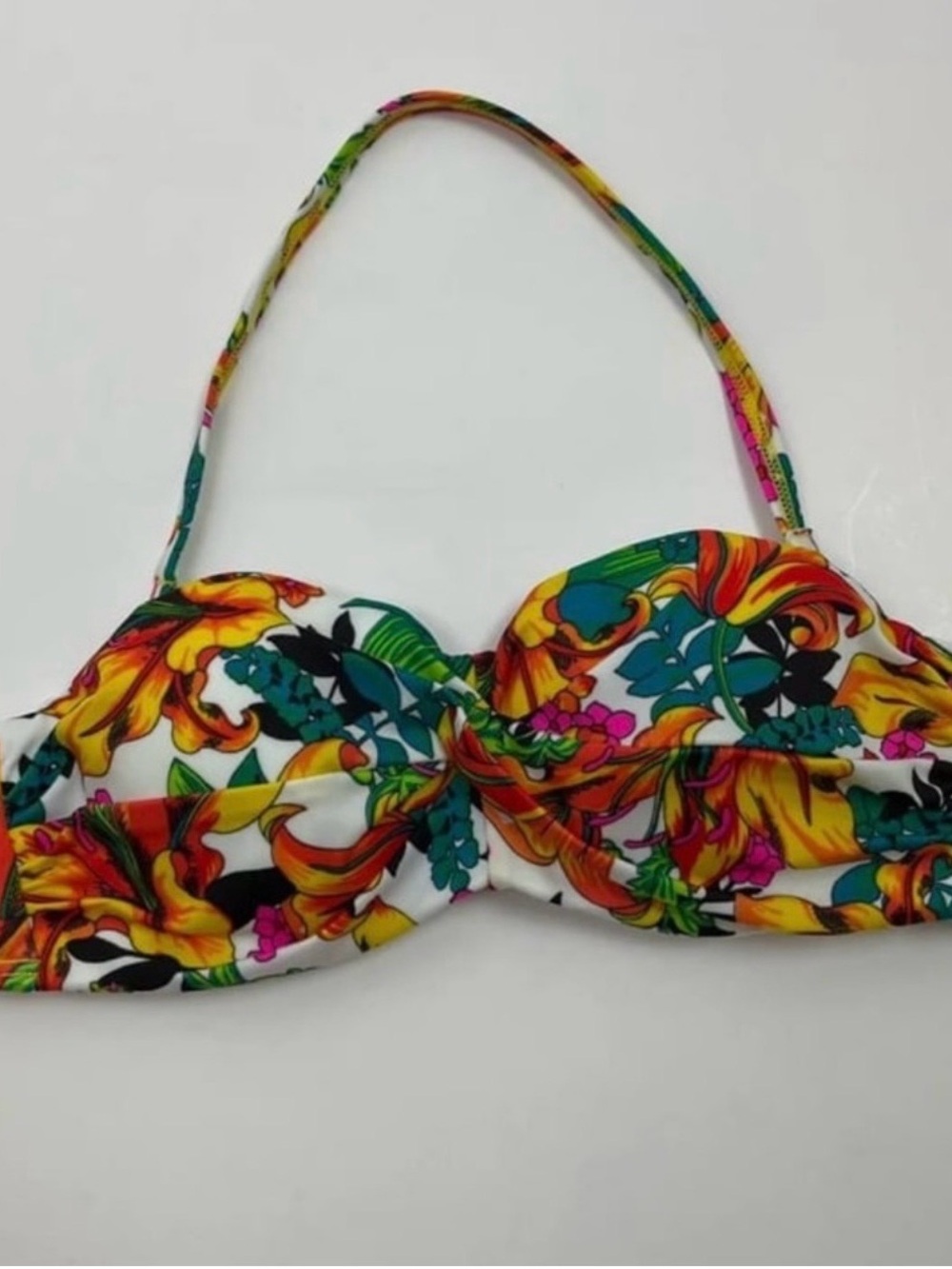 Victoria's Secret Yellow Tropical Floral Bandeau Bikini Top